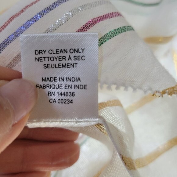 ❤ 3 For $35 Revolve Saylor metallic stripe  ruffle crop short sleeve blouse xs - Picture 13 of 15